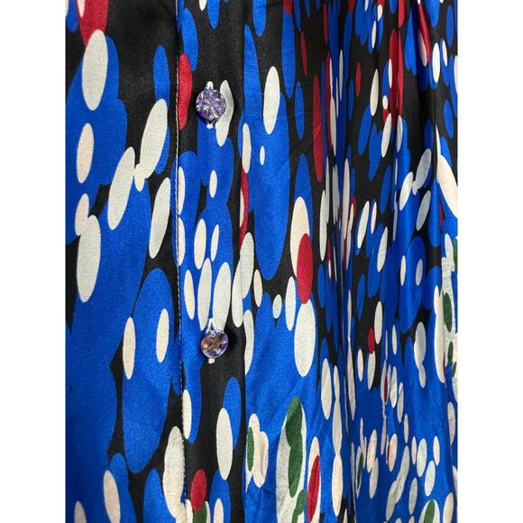 Talbot Runhof Long Sleeve Silk Maxi Shirt Dress Sz. 12 - Picture 2 of 9